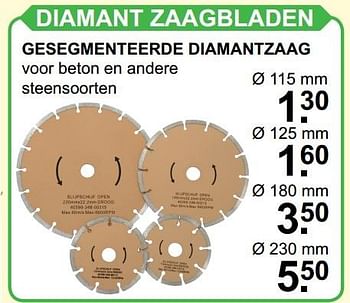 Aanbiedingen Gesegmenteerde diamantzaag - Huismerk - Van Cranenbroek - Geldig van 04/12/2016 tot 24/12/2016 bij Van Cranenbroek