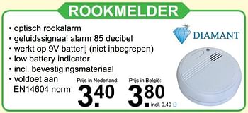 Aanbiedingen Rookmelder - Diamant - Geldig van 04/12/2016 tot 24/12/2016 bij Van Cranenbroek