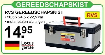 Aanbiedingen Rvs gereedschapskist - Lotus Geräte - Geldig van 04/12/2016 tot 24/12/2016 bij Van Cranenbroek