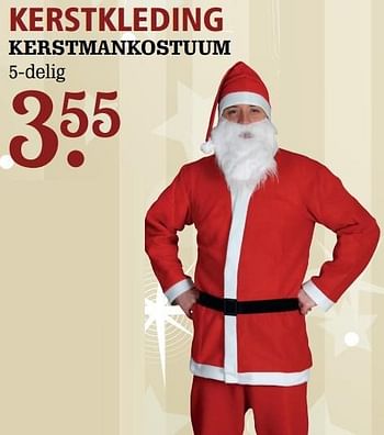 Aanbiedingen Kerstkleding kerstmankostuum - Huismerk - Van Cranenbroek - Geldig van 04/12/2016 tot 24/12/2016 bij Van Cranenbroek