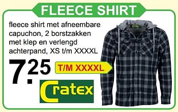 Aanbiedingen Fleece shirt - Cratex - Geldig van 04/12/2016 tot 24/12/2016 bij Van Cranenbroek