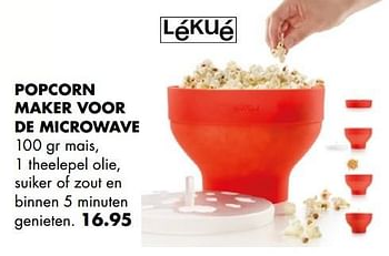Aanbiedingen Popcorn maker voor de microwave - Lékué - Geldig van 01/12/2016 tot 31/12/2016 bij Multi Bazar