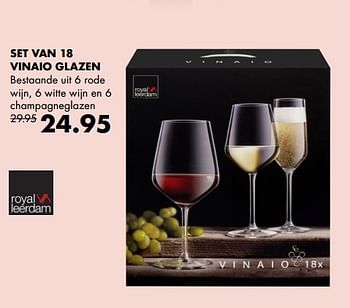 Aanbiedingen Set van 18 vinaio glazen - Royal Leerdam - Geldig van 01/12/2016 tot 31/12/2016 bij Multi Bazar