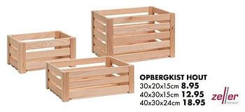 Aanbiedingen Opbergkist hout - Zeller Present - Geldig van 01/12/2016 tot 31/12/2016 bij Multi Bazar