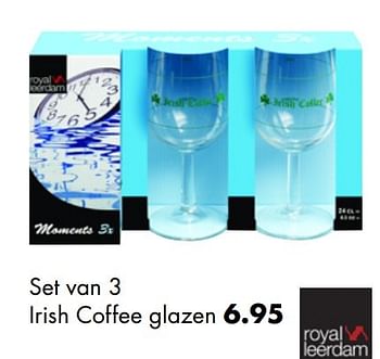 Aanbiedingen Set van 3 irish coffee glazen - Royal Leerdam - Geldig van 01/12/2016 tot 31/12/2016 bij Multi Bazar