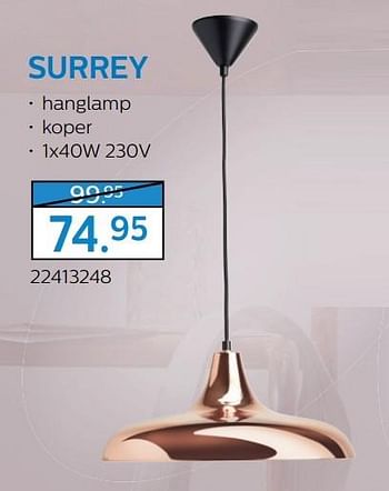 Aanbiedingen Surrey hanglamp - Philips - Geldig van 06/12/2016 tot 10/01/2017 bij Supra Bazar