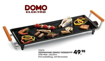 Aanbiedingen Domo elektro teppanyaki family do8301tp - Domo elektro - Geldig van 06/12/2016 tot 10/01/2017 bij Supra Bazar