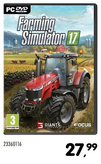 Aanbiedingen Farming simulator 17 - Focus Home Interactive - Geldig van 06/12/2016 tot 10/01/2017 bij Supra Bazar