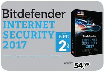 Aanbiedingen Bitdefender internet security 2017 - Bitdefender - Geldig van 06/12/2016 tot 10/01/2017 bij Supra Bazar