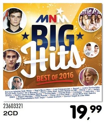 Aanbiedingen 2cd mnm big hits best of 2016 - Huismerk - Supra Bazar - Geldig van 06/12/2016 tot 10/01/2017 bij Supra Bazar