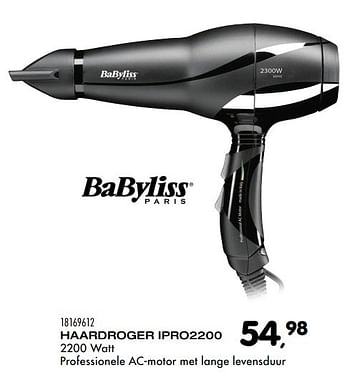 Aanbiedingen Babyliss haardroger ipro2200 - Babyliss - Geldig van 06/12/2016 tot 10/01/2017 bij Supra Bazar