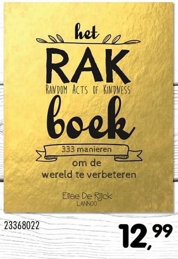 Aanbiedingen Het rakrandom acts of kindness boek - Huismerk - Supra Bazar - Geldig van 06/12/2016 tot 10/01/2017 bij Supra Bazar