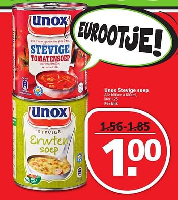 Aanbiedingen Unox stevige soep - Unox - Geldig van 04/12/2016 tot 10/12/2016 bij Plus