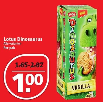 Aanbiedingen Lotus dinosaurus - Lotus Bakeries - Geldig van 04/12/2016 tot 10/12/2016 bij Plus