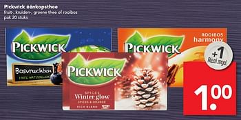 Aanbiedingen Pickwick éénkopsthee fruit-, kruiden-, groene thee of rooibos - Pickwick - Geldig van 04/12/2016 tot 10/12/2016 bij Deen Supermarkten