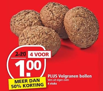 Aanbiedingen Plus volgranen bollen - Huismerk - Plus - Geldig van 04/12/2016 tot 10/12/2016 bij Plus