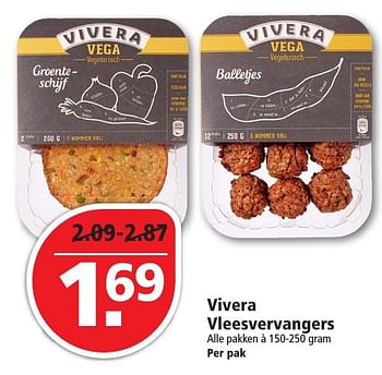 Aanbiedingen Vivera vleesvervangers - Vivera - Geldig van 04/12/2016 tot 10/12/2016 bij Plus