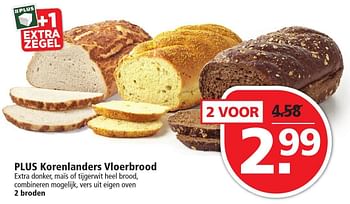 Aanbiedingen Plus korenlanders vloerbrood - Huismerk - Plus - Geldig van 04/12/2016 tot 10/12/2016 bij Plus