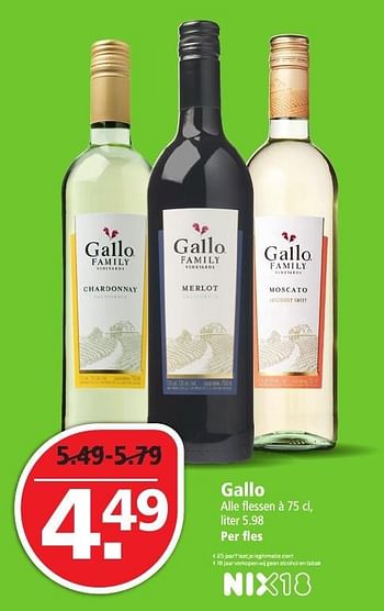 Aanbiedingen Gallo - Rode wijnen - Geldig van 04/12/2016 tot 10/12/2016 bij Plus