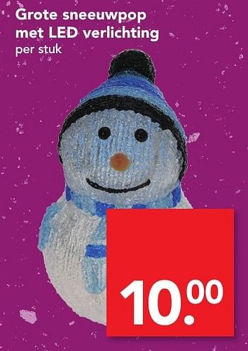 Aanbiedingen Grote sneeuwpop met led verlichting - Huismerk deen supermarkt - Geldig van 04/12/2016 tot 10/12/2016 bij Deen Supermarkten