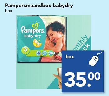 Aanbiedingen Pampersmaandbox babydry - Pampers - Geldig van 04/12/2016 tot 10/12/2016 bij Deen Supermarkten