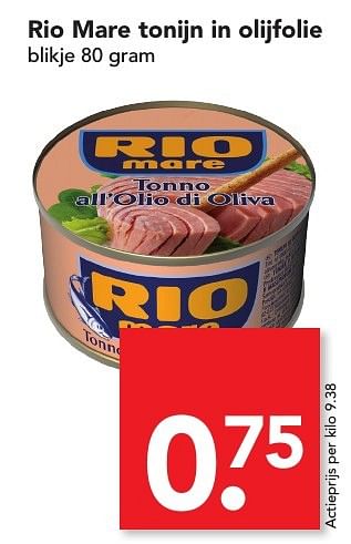 Aanbiedingen Rio mare tonijn in olijfolie - Rio Mare - Geldig van 04/12/2016 tot 10/12/2016 bij Deen Supermarkten