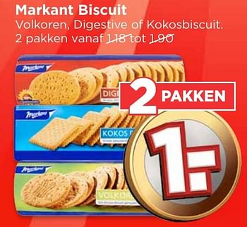 Aanbiedingen Markant biscuit volkoren, digestive of kokosbiscuit - Markant - Geldig van 04/12/2016 tot 10/12/2016 bij Vomar