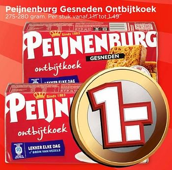 Aanbiedingen Peijnenburg gesneden ontbijtkoek - Peijnenburg - Geldig van 04/12/2016 tot 10/12/2016 bij Vomar