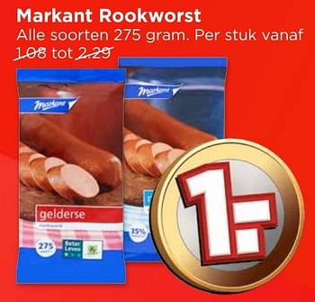 Aanbiedingen Markant rookworst - Markant - Geldig van 04/12/2016 tot 10/12/2016 bij Vomar