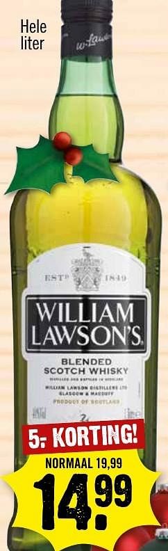 Aanbiedingen William lawson`s - William Lawson's - Geldig van 04/12/2016 tot 10/12/2016 bij Dirk III
