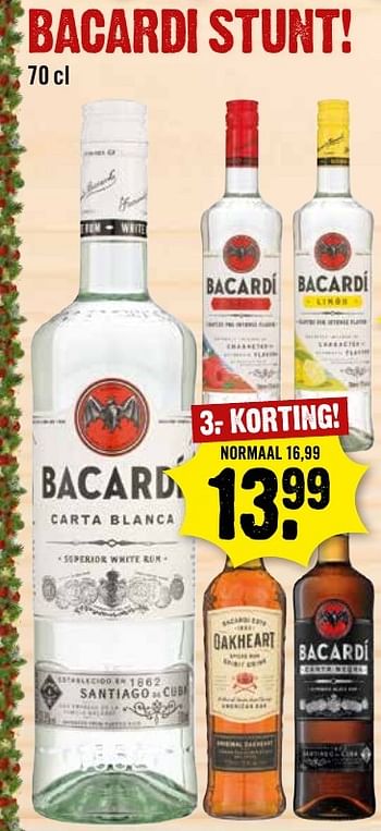 Aanbiedingen Bacardi - Bacardi - Geldig van 04/12/2016 tot 10/12/2016 bij Dirk III
