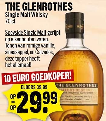 Aanbiedingen The glenrothes single malt whisky - The Glenrothes - Geldig van 04/12/2016 tot 10/12/2016 bij Dirk III