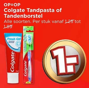 Aanbiedingen Colgate tandpasta of tandenborstel - Colgate - Geldig van 04/12/2016 tot 10/12/2016 bij Vomar