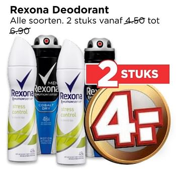 Aanbiedingen Rexona deodorant - Rexona - Geldig van 04/12/2016 tot 10/12/2016 bij Vomar