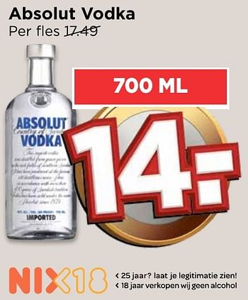 Aanbiedingen Absolut vodka - Absolut - Geldig van 04/12/2016 tot 10/12/2016 bij Vomar