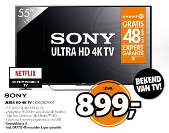 Aanbiedingen Sony ultra hd 4k tv kd55xd7005 - Sony - Geldig van 05/12/2016 tot 11/12/2016 bij Expert