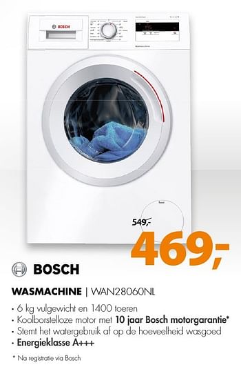 Aanbiedingen Bosch wasmachine wan28060nl - Bosch - Geldig van 05/12/2016 tot 11/12/2016 bij Expert