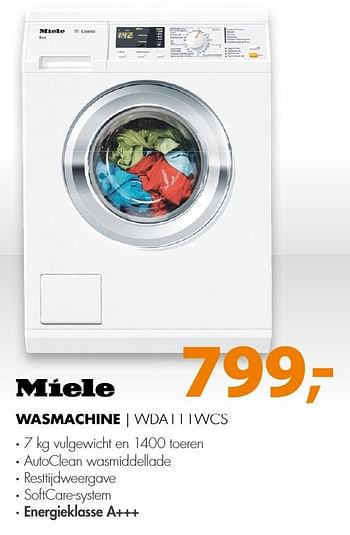 Aanbiedingen Miele wasmachine | wda111wcs - Miele - Geldig van 05/12/2016 tot 11/12/2016 bij Expert
