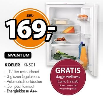 Aanbiedingen Inventum koeler kk501 - Inventum - Geldig van 05/12/2016 tot 11/12/2016 bij Expert