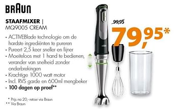 Aanbiedingen Braun staafmixer mq9005 cream - Braun - Geldig van 05/12/2016 tot 11/12/2016 bij Expert