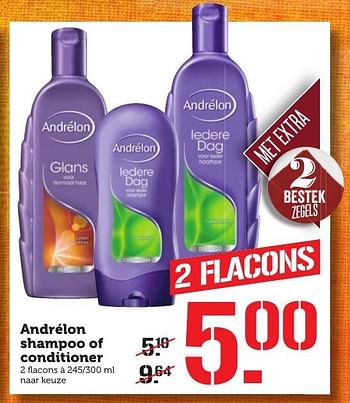 Aanbiedingen Andrélon shampoo of conditioner - Andrelon - Geldig van 05/12/2016 tot 11/12/2016 bij Coop