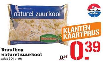 Aanbiedingen Krautboy naturel zuurkool - Huismerk - Coop - Geldig van 05/12/2016 tot 11/12/2016 bij Coop