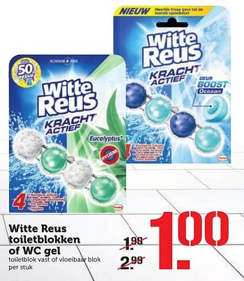 Aanbiedingen Witte reus toiletblokken of wc gel toiletblok vast of vloeibaar blok - Witte reus - Geldig van 05/12/2016 tot 11/12/2016 bij Coop
