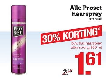 Aanbiedingen Alle proset haarspray - Pro set - Geldig van 05/12/2016 tot 11/12/2016 bij Coop