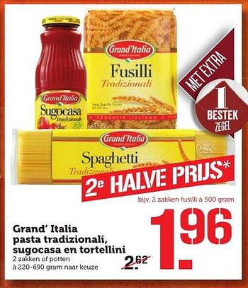 Aanbiedingen Grand` italia pasta tradizionali, sugocasa en tortellini - grand’italia - Geldig van 05/12/2016 tot 11/12/2016 bij Coop