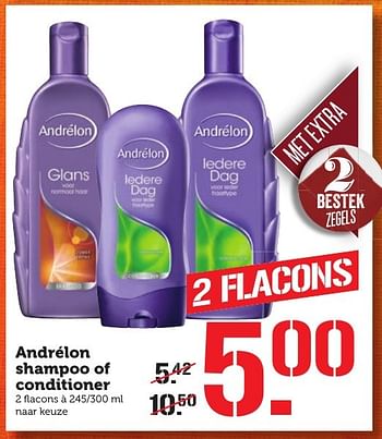 Aanbiedingen Andrélon shampoo of conditioner - Andrelon - Geldig van 05/12/2016 tot 11/12/2016 bij Coop