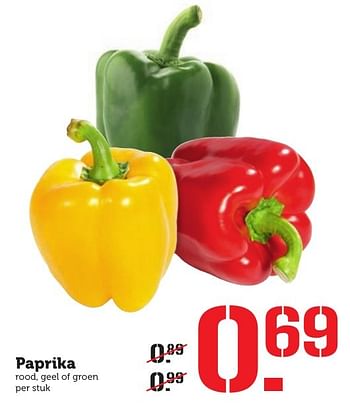 Aanbiedingen Paprika rood, geel of groen - Huismerk - Coop - Geldig van 05/12/2016 tot 11/12/2016 bij Coop