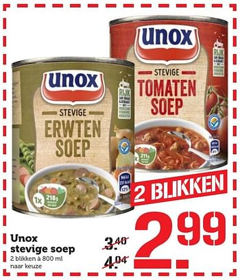 Aanbiedingen Unox stevige soep - Unox - Geldig van 05/12/2016 tot 11/12/2016 bij Coop