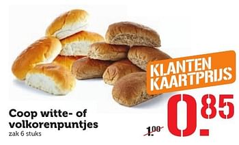 Aanbiedingen Coop witte- of volkorenpuntjes - Huismerk - Coop - Geldig van 05/12/2016 tot 11/12/2016 bij Coop