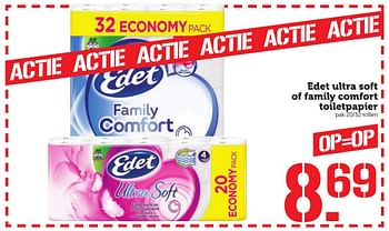 Aanbiedingen Edet ultra soft of family comfort toiletpapier - Edet - Geldig van 05/12/2016 tot 11/12/2016 bij Coop